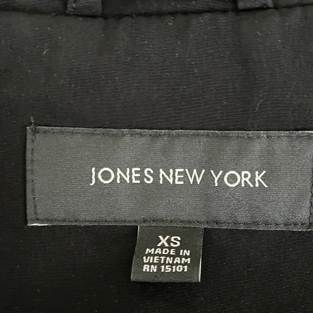 Jones New York Coat Anorak Black Tan Lined Detachable Hood Short Coat SZ:XS-S - Picture 7 of 9